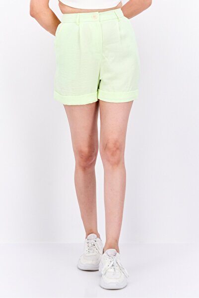 Miss Selfridge شورت نسائي سادة، أخضر ليموني