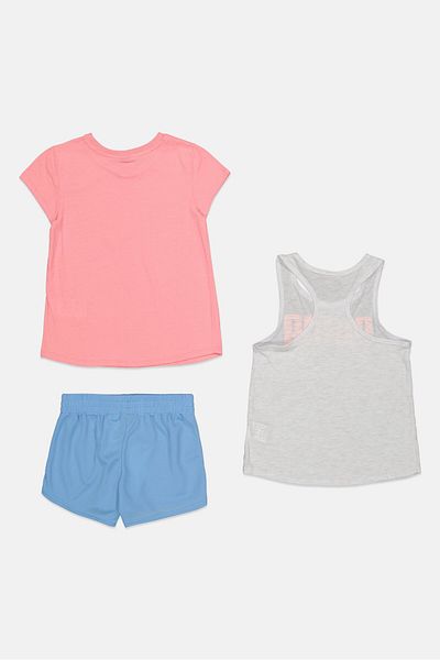 Puma kids Girl 3 Piece Sportswear Fit Top And Bottom Set, Peach