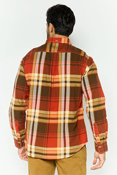 Gant Men Regular Fit Checkered Long Sleeves Dress Shirt, Multicolor