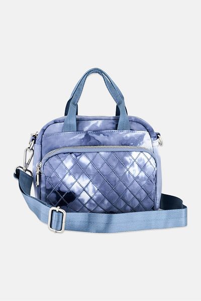 Sol and Selene Women Textured Cross Body Bag 20 L x 19 H x 10 W cm, Blue