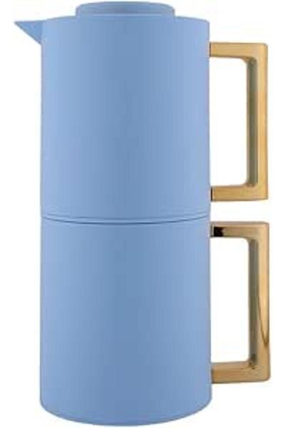 ALSAIF Coffee And Tea Vacuum Flask From Deva Size: 1.0 L Color: Light Blue/gold