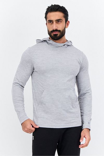 gaiam Men Slim Fit Long Sleeves Outdoor Hoodies, Grey