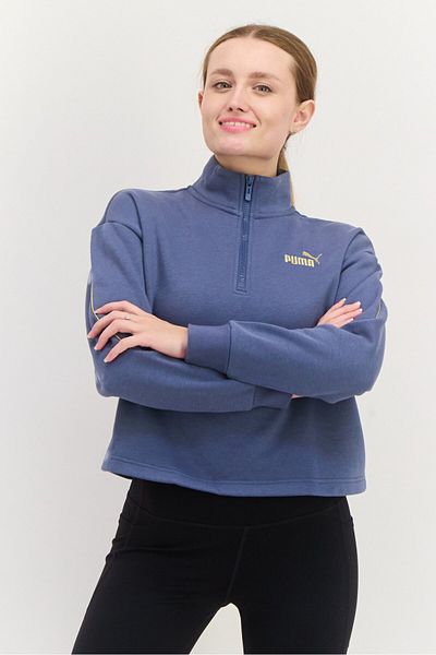 Puma Women Sportwear Fit Long Sleeves Outdoor Sweatshirt, Sage Blue