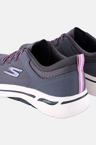 SKECHERS Women Go Walk Lace Up Outdoor Shoes, Grey