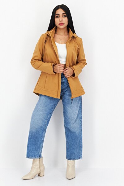 Tchibo Women Solid Soft Shell Jacket, Mustard