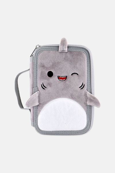 Squishmallows Shark Gordon Pencil Case, Grey