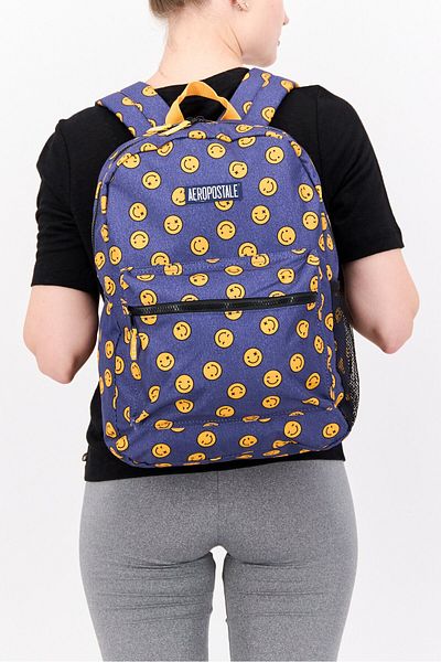 Aeropostale Women Allover Print Backpack 43 x H 30 x L 11 x W cm, Blue