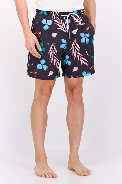 Hurley Men Brand Logo 17 Inch Length Swimwear Shorts, Black