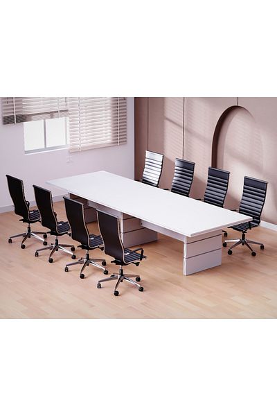 Mahmayi Zelda Conference Table | Office Conference cum Meeting Table, White_360cm