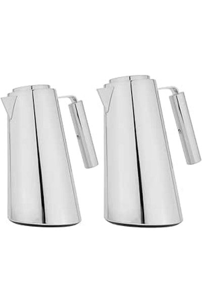 ALSAIF 2 Pieces Coffee And Tea Vacuum Flask Set Size: 0.7/1.0 L Color: Chrome
