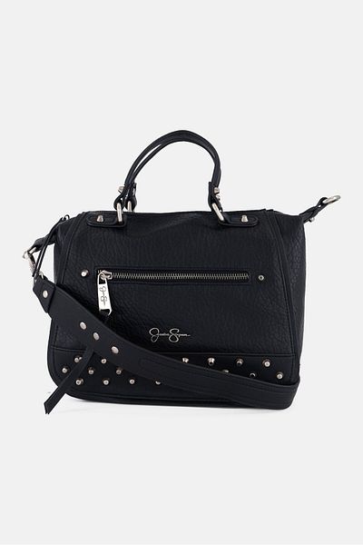 Jessica Simpson Women Brand Logo Satchels Bag 27 L X 22 H X 7 W Cm, Black