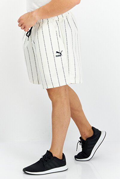 Puma Men Sportswear Fit Brand Logo Outdoor Shorts, Beige