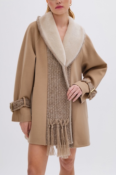 Valmenti معطف المنك النسيجي للمرأة