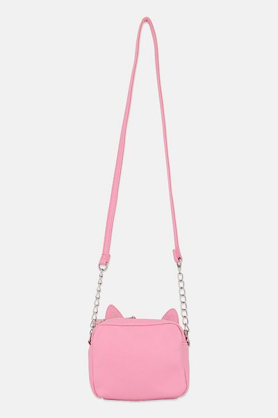 OMG Accessories Bella Sequins Bow Tweed Cross Body Bag 13 H X 16 L X 6 W Cm, Pink