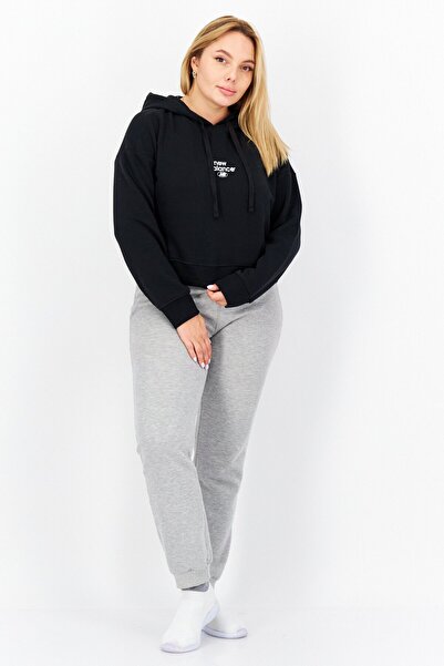 New Balance Women Relaxed Fit Training Crop Hoodie, Black