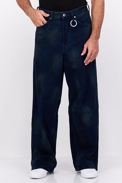 WRANGLER بنطلون جينز رجالي قابل للتمدد بقصّة عادية، أزرق داكن