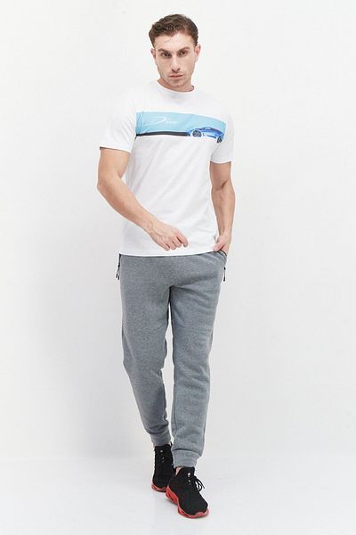 BUGATTI Men Crew Neck Short Sleeves Graphic Print T-shirt, White Combo