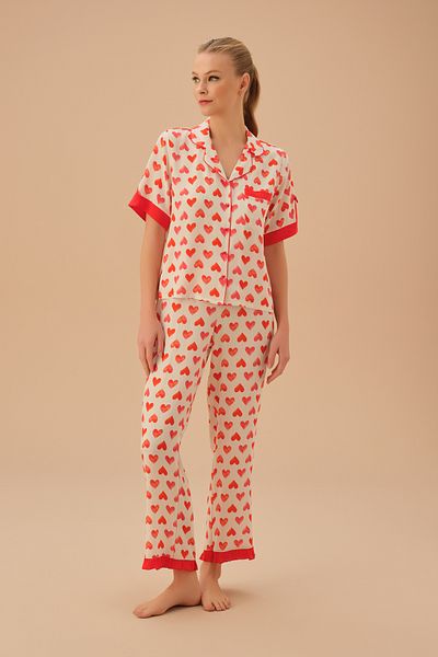 SUWEN Heart Masculine Pajama Set