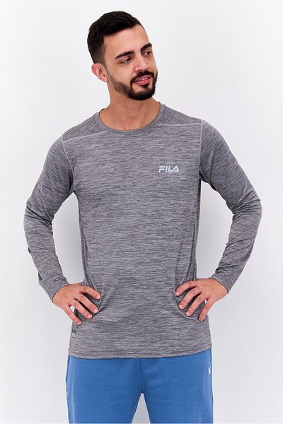 Fila Men Sportswear Fit Long Sleeve Training T-shirt, Heather Grey