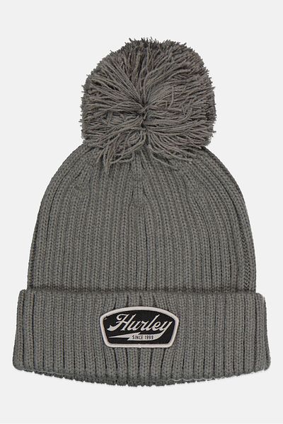 Hurley Women Brand Logo Beanie, Grey
