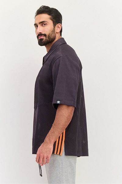 adidas Men Sportswear Fit Short Sleeves Outdoors Jacket, Dark Grey
