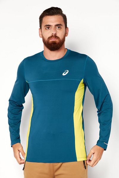 Asics Men Sportswear Fit Long Sleeve Training T-shirt, Teal Green