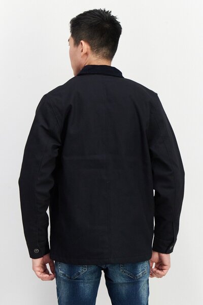 CELIO Men Plain Shirt Jackets, Navy Blue