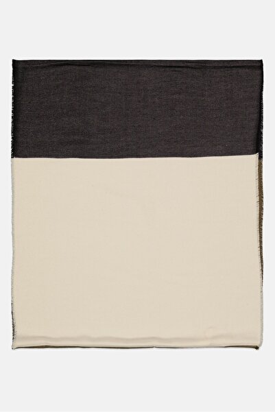 s.Oliver Women Knitted Colorblocked Infinity Scarf 75 D x 60 H cm, Off White