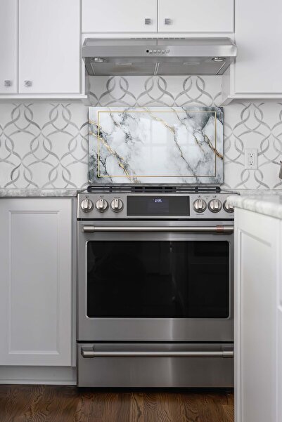 wudie Protector din sticlă pentru spatele aragazului, sticlă temperată rezistentă la rupere