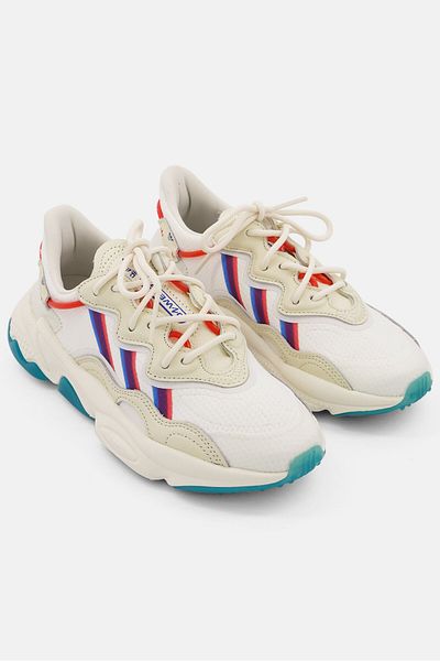 adidas Kids Boy Ozweego Lace Up Outdoor Shoes, White Combo
