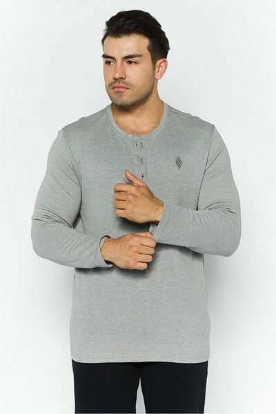 SKECHERS Men Sportswear Fit Long Sleeves Embroidered Outdoor T-shirt, Grey