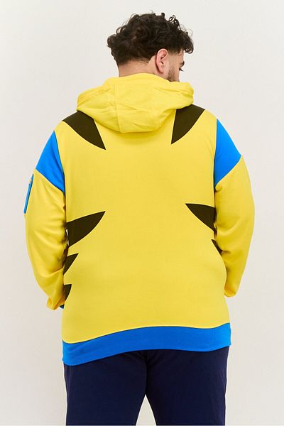 Marvel Men Hooded Long Sleeve X-men Full Zip Sweatshirt, Yellow Combo