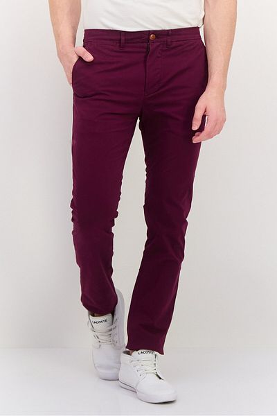 Hilfiger Denim Men Skinny Fit Solid Chino Pant, Maroon