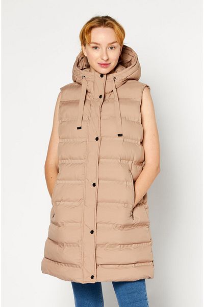 Bcbgeneration Women Plain Puffer Vest, Latte