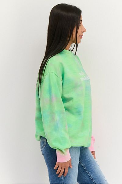 Misfit Women Crew Neck Tie Dye Print Long Sleeves Sweatshirt, Multicolor