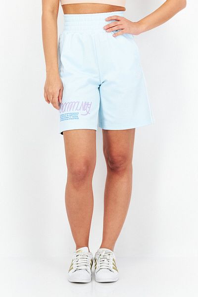 Adidas Originals Women Sportswear Fit Brand Logo Training Shorts, Light Blue