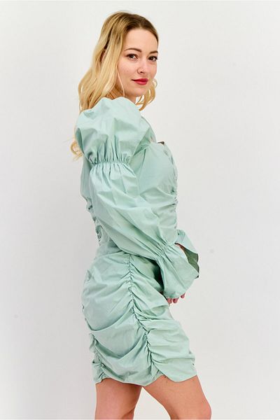 NA-KD Women Ruched Mini Dress, Mint
