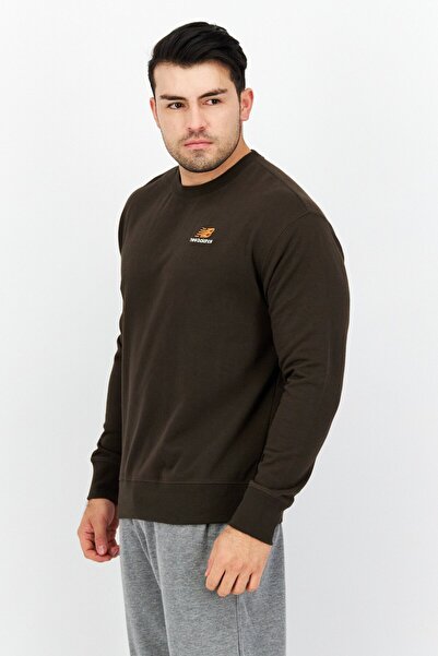 New Balance Men Sportswear Fit Brand Logo Training Sweatshirts, Brown