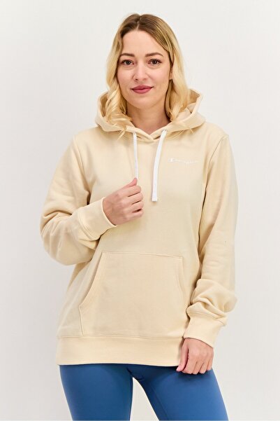 Champion هودي رياضي بأكمام طويلة للنساء، بيج