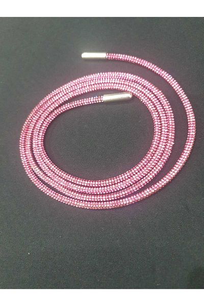 ESRA ŞELEM Pink Color Crystallized Rhinestone Tracksuit and Sweatshirt Hood Rope Rhinestone Rope Ribbon Cord Laces