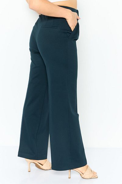 Esprit Women Regular Fit Plain Wide Leg Pants, Navy