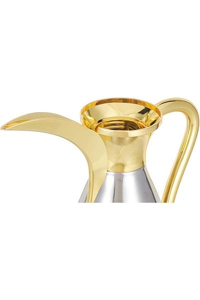 ALSAIF 2 Pieces Coffee And Tea Vacuum Flask Set Size: 0.75/1.0 L Color: Silver/gold