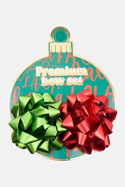 Votum 2 Piece Premium Christmas Wrapping Bows Set, Red