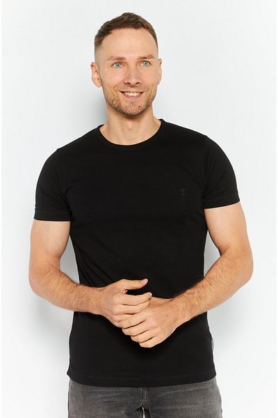 French Connection Men 3 Pack Crew Neck Short Sleeve Brand Logo T Shirt, Black