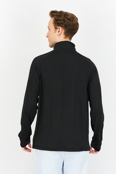 gaiam Men Sportswear Fit 1/4 Zip Long Sleeve Training Sweatshirt, Black