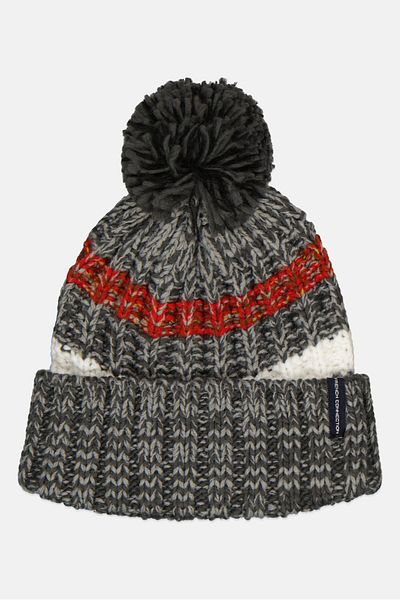 French Connection Men Textured Beanie, Grey Combo
