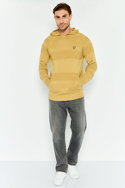 Lyle & Scott Men Hooded Long Sleeve Brand Logo Sweatshirt, Khaki
