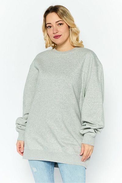 Esprit Women Crew Neck Solid Sweatshirt, Grey