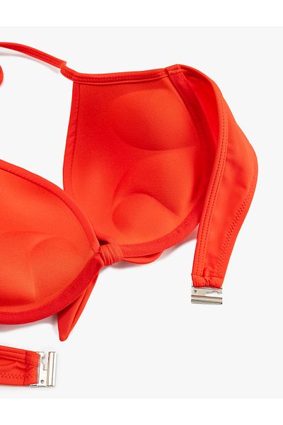 Koton Gepolstertes, gepolstertes Push-up-Bikinioberteil mit Schleifendetail