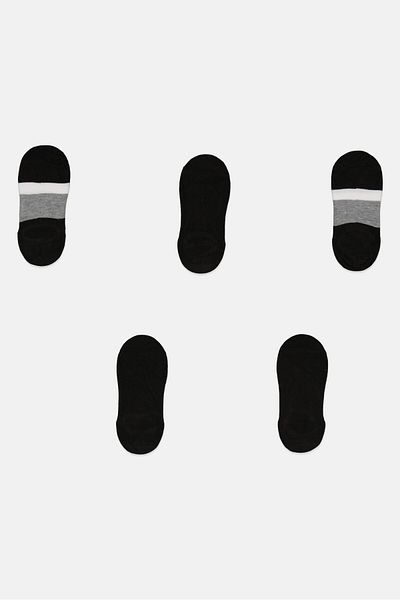 Fila Kids Boy 5 Pair Invisible Socks, Black